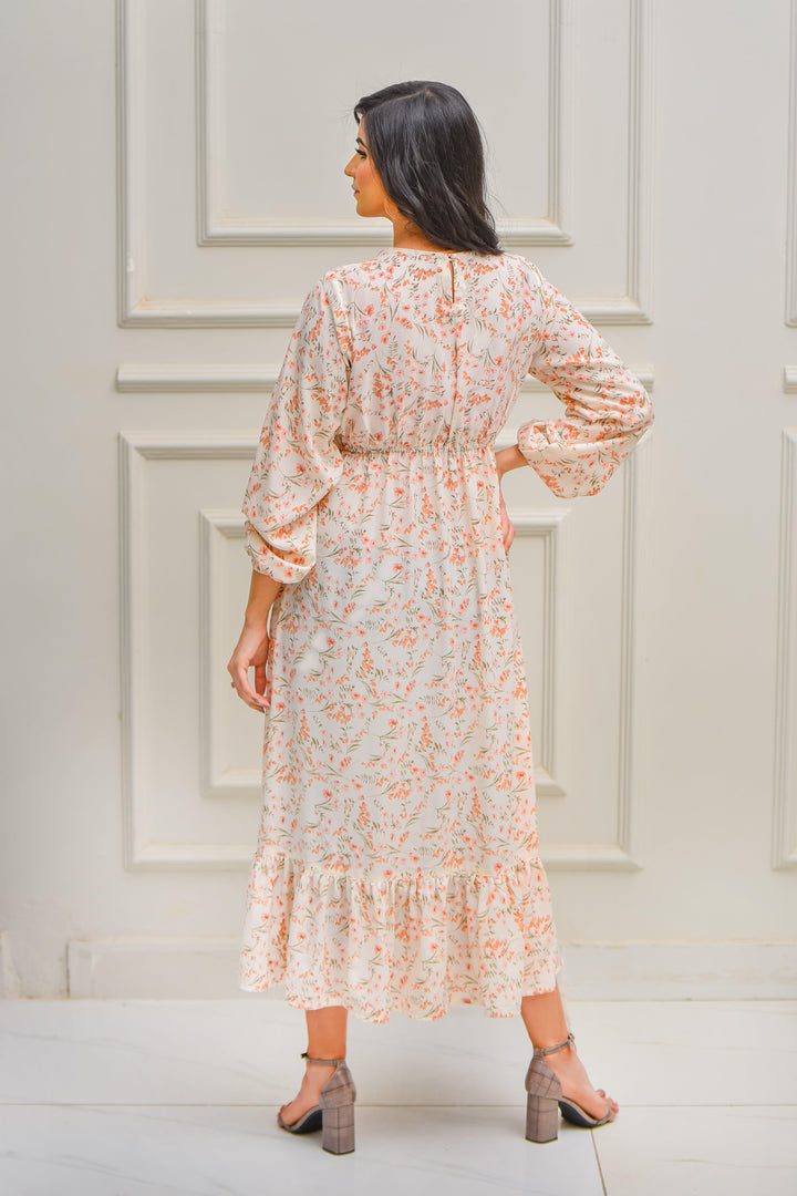 floral summer maxi dress back view