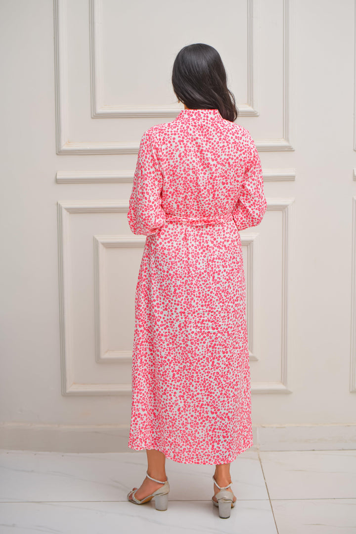 sakura bloom maxi dress back view
