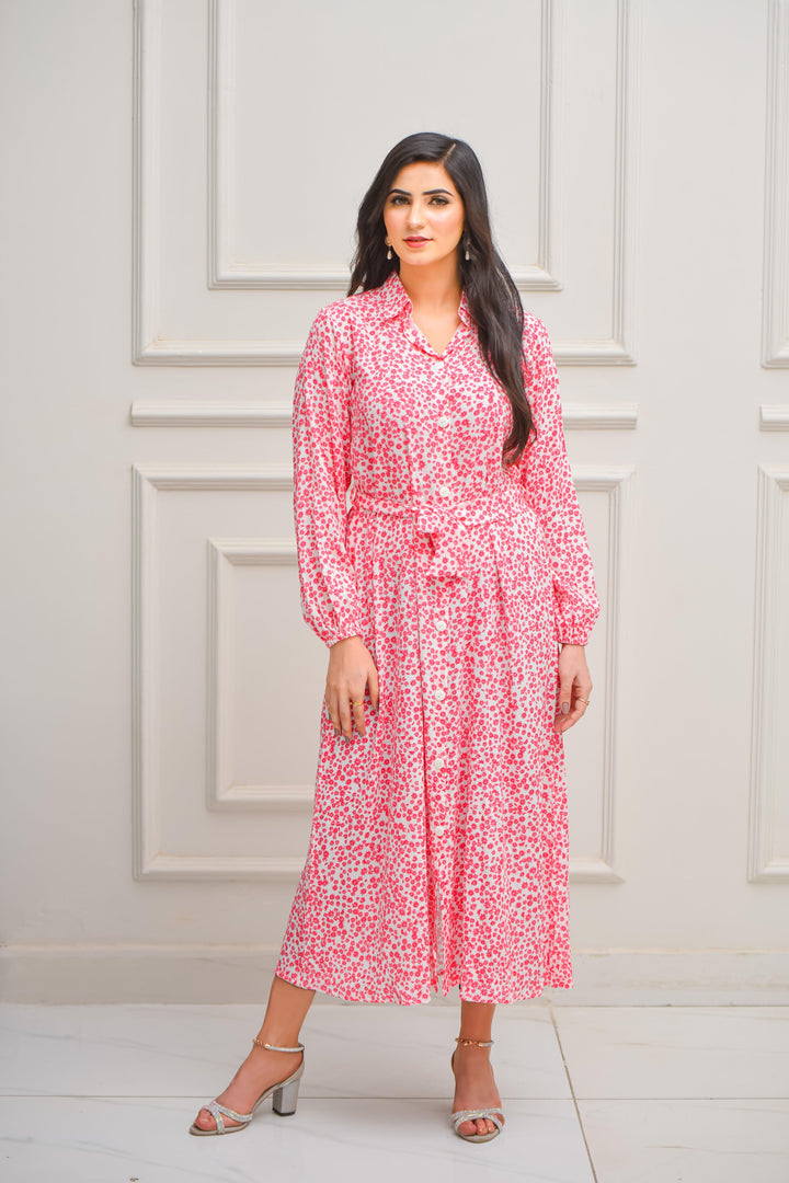 sakura bloom maxi dress front